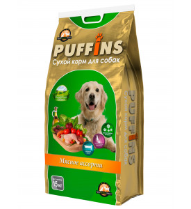 Puffins, корм д/собак всех пород (мясное ассорти)